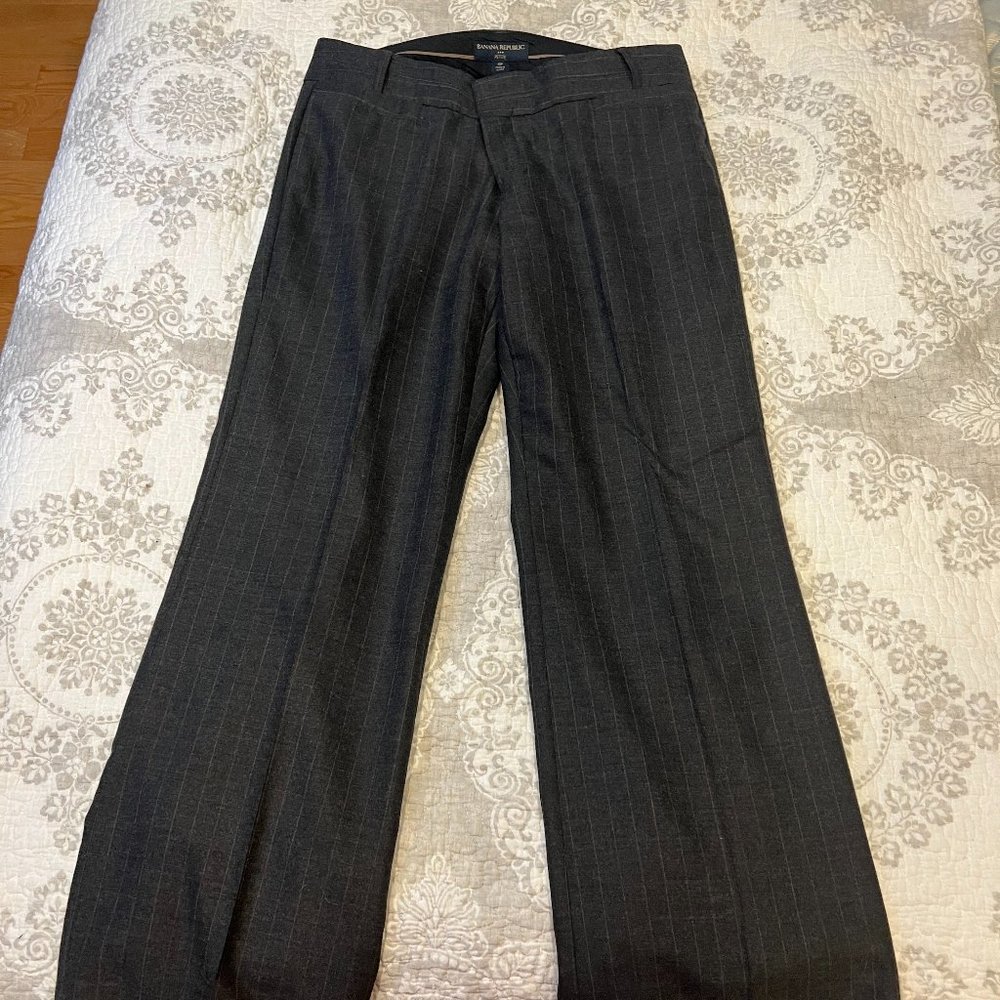Banana Republic Gray Pinstripe Wool Lined Pants 10P